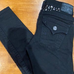 TRUE RELIGION BLACK STUD JEANS